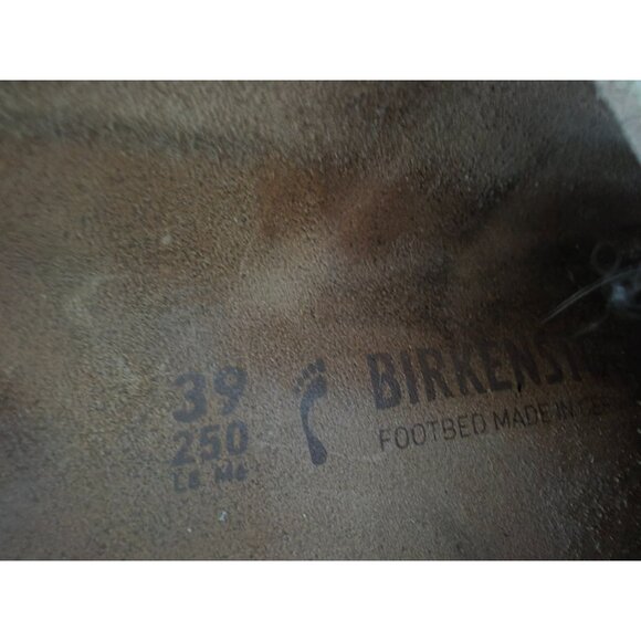 Birkenstock Buckley Size 39 Tan Suede Slip-On Clogs With Buckle & Cork Sole - Picture 4 of 5